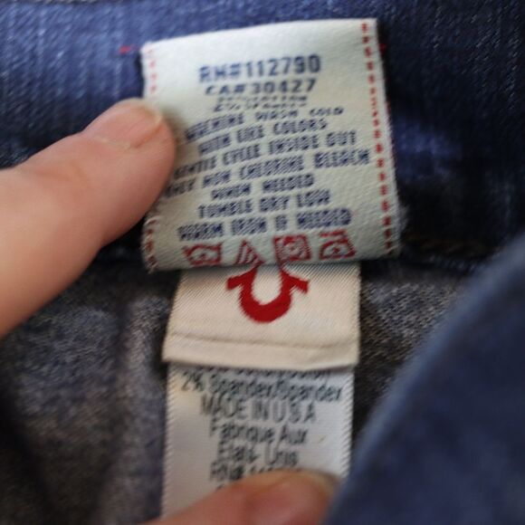 True Religion Denim Flare Jeans 31 | Medium Wash Whiskering Tall 32 Inseam - Picture 8 of 14